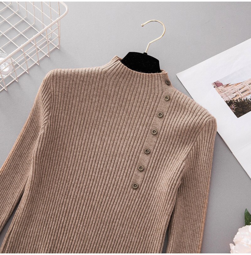 Women's Button Patterned Knitted Sweater