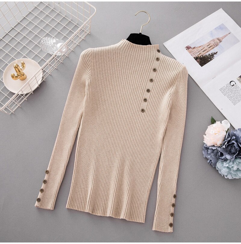 Women’s Button Patterned Knitted Sweater