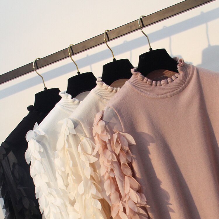 Women's Ruffled Knitted Sweater