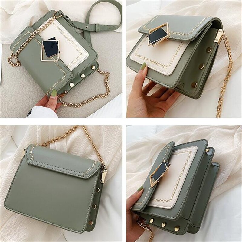 Women's Messenger Bags with Magnetic Buckle