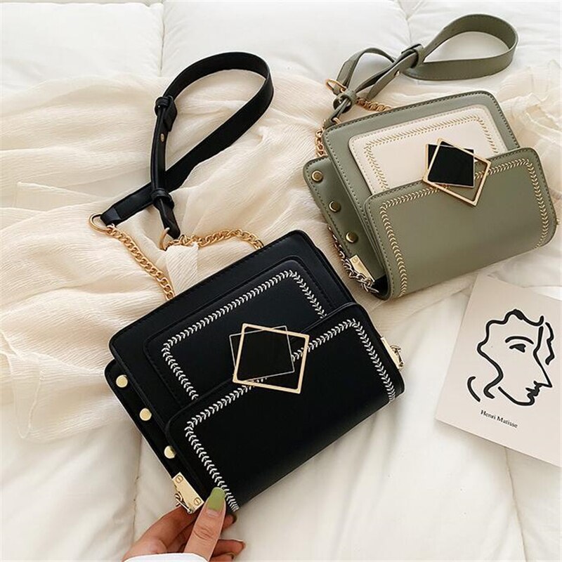 Women's Messenger Bags with Magnetic Buckle